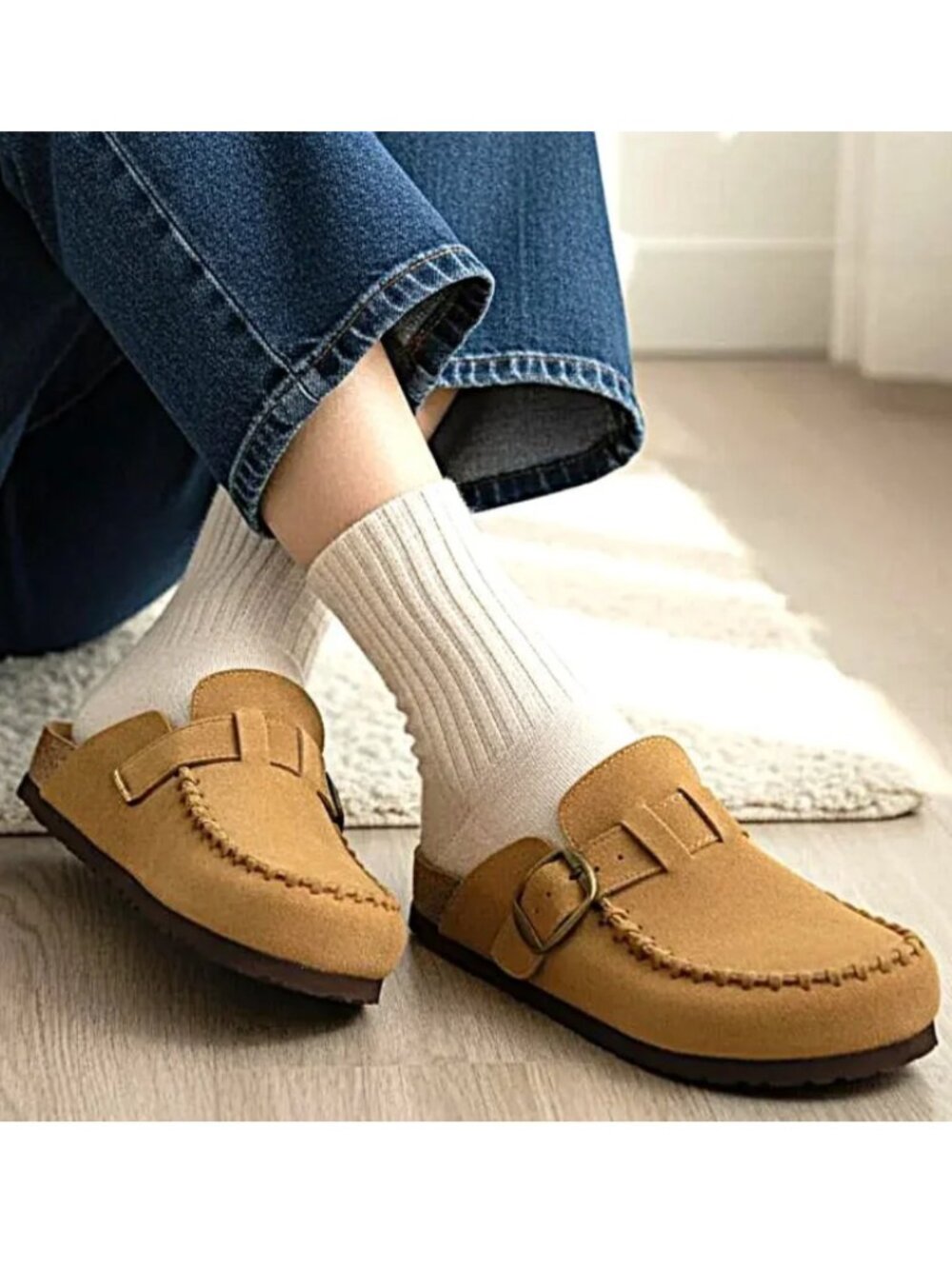 CUSHIONAIRE Suede Canoe Adjustable Clogs